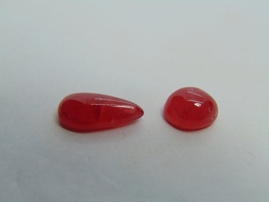 6.70ct Rhodonite Cabochon 14x7mm 9x7mm