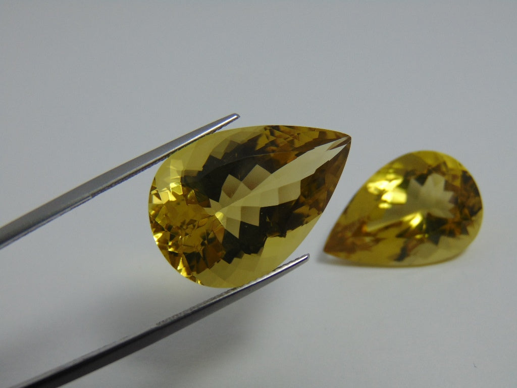 53.50cts Quartz (Green Gold) Pair
