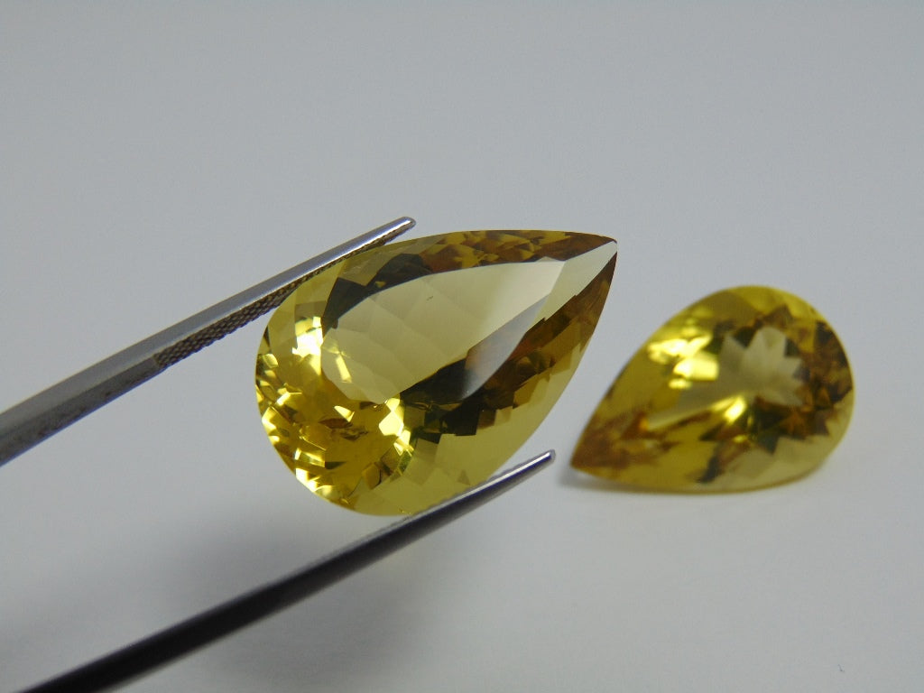 53.50cts Quartz (Green Gold) Pair