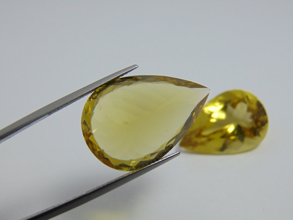 53.50cts Quartz (Green Gold) Pair