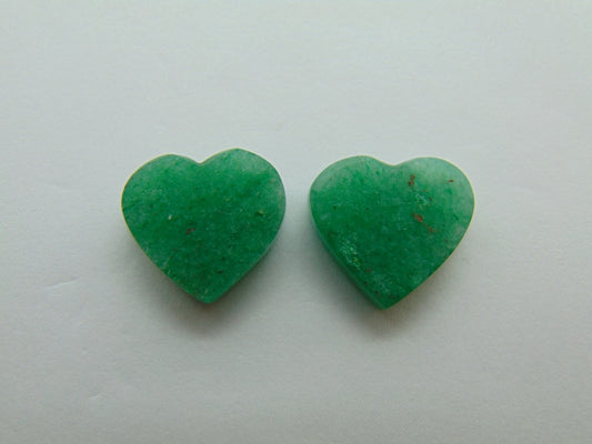 24.50ct Quartz (Green) Pair 16mm