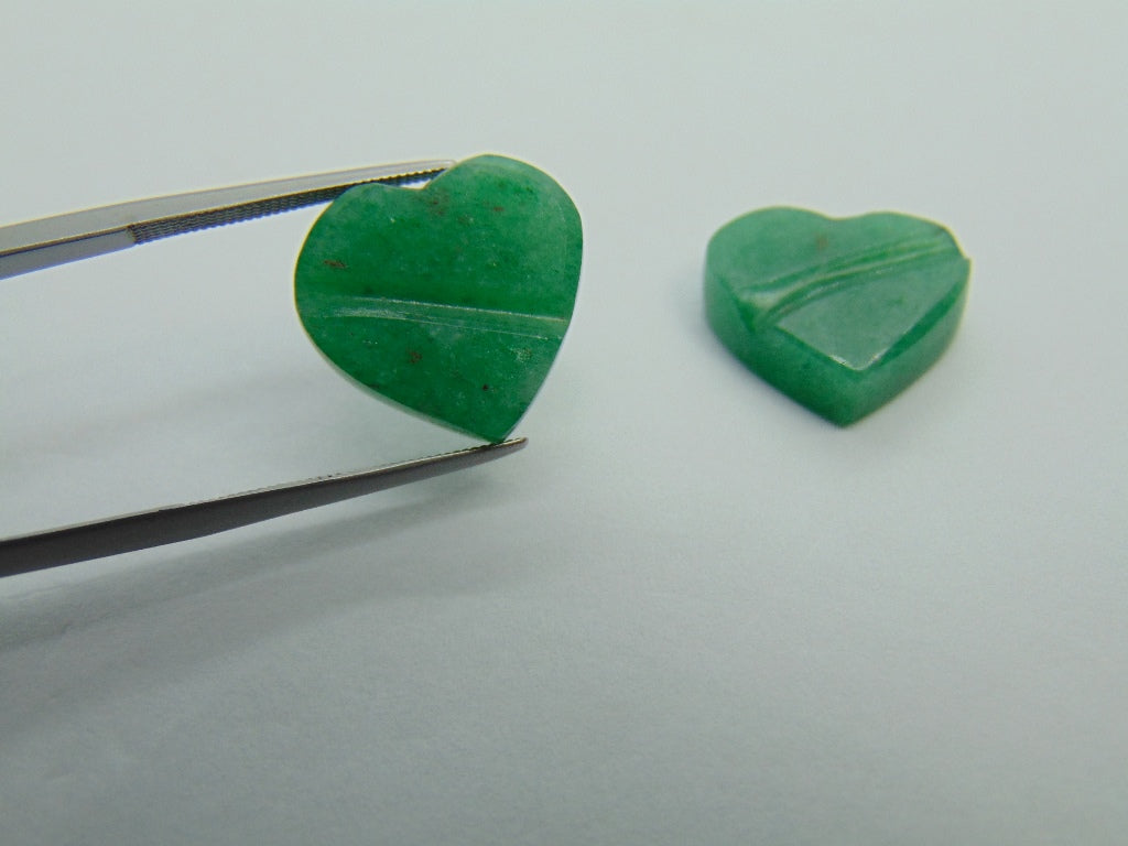 24.50ct Quartz (Green) Pair 16mm