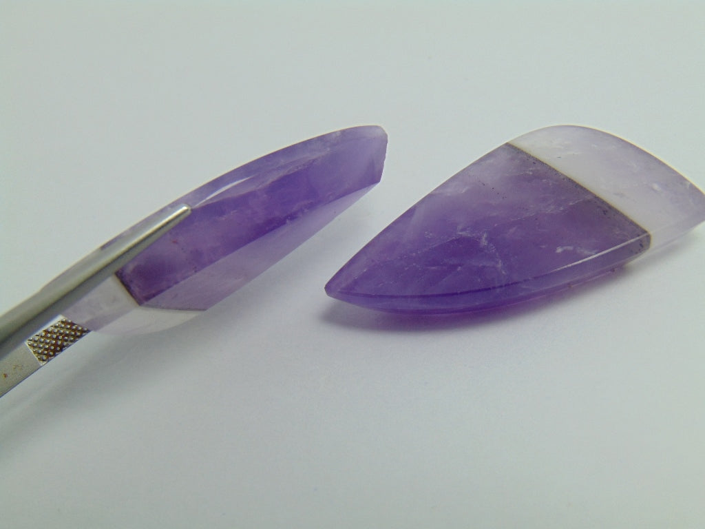 71.20ct Amethyst Bicolor Pair 38x18mm
