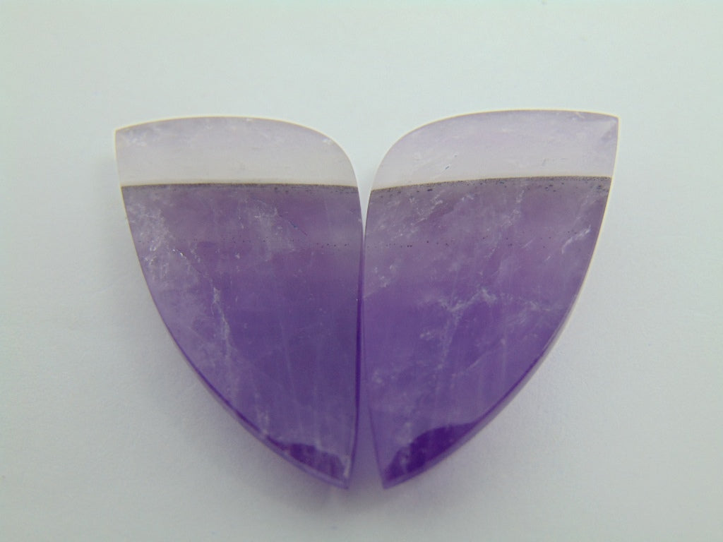 71.20ct Amethyst Bicolor Pair 38x18mm