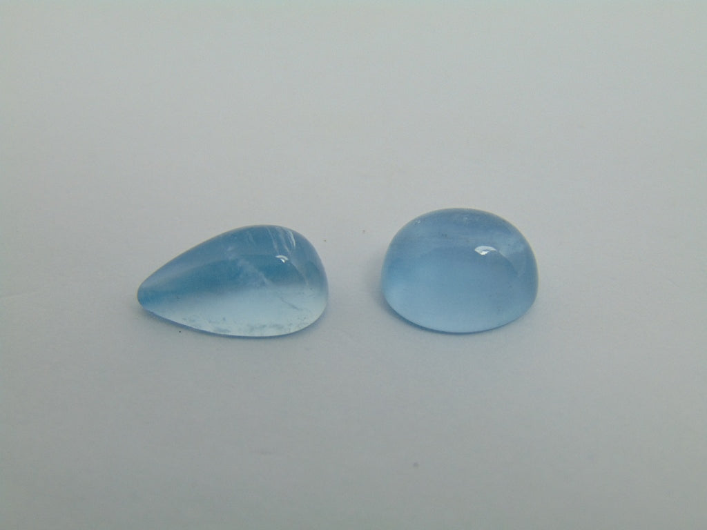 10.35cts Aquamarine Cabochon 11x9mm 14x8mm