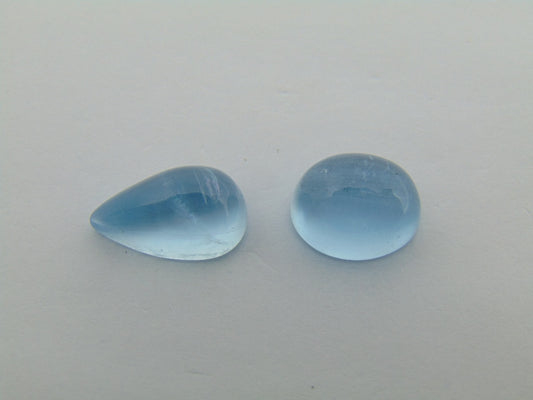 10.35cts Aquamarine Cabochon 11x9mm 14x8mm