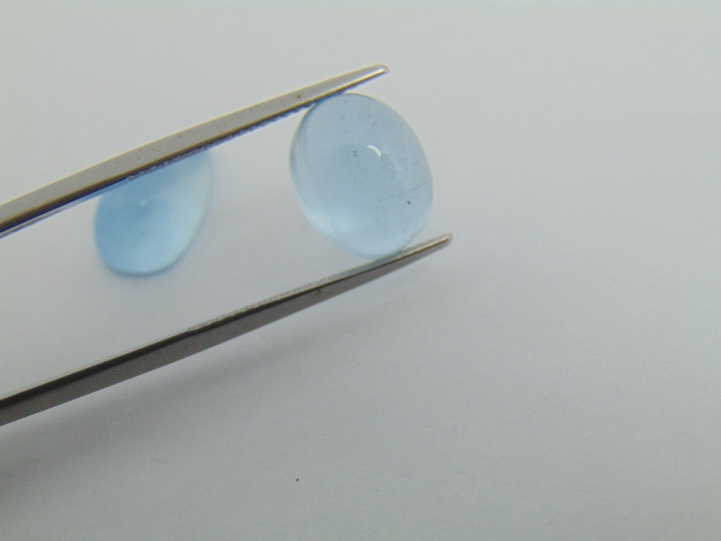 10.35cts Aquamarine Cabochon 11x9mm 14x8mm