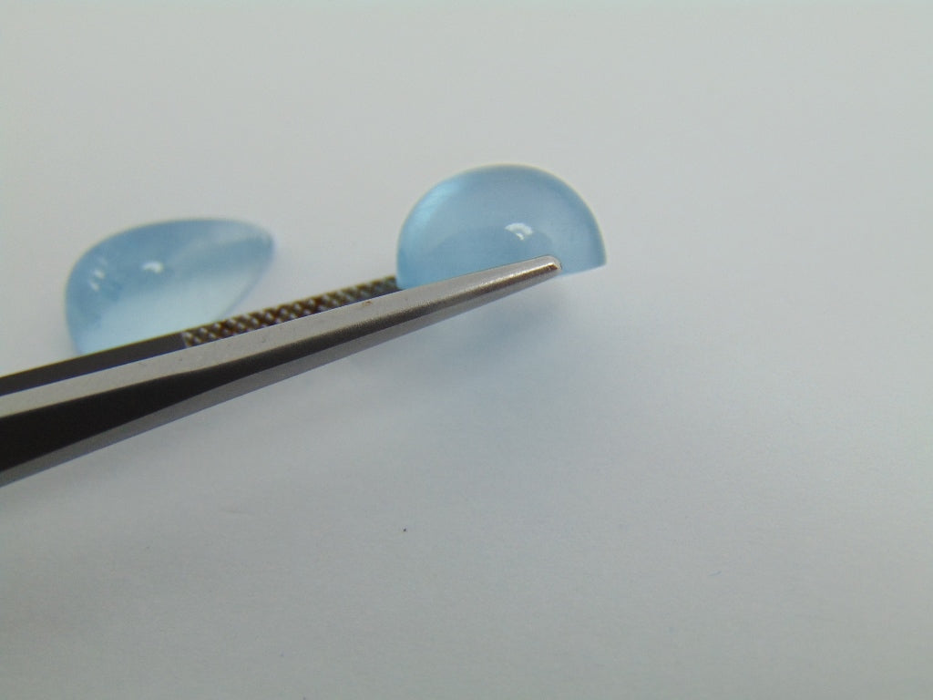 10.35cts Aquamarine Cabochon 11x9mm 14x8mm