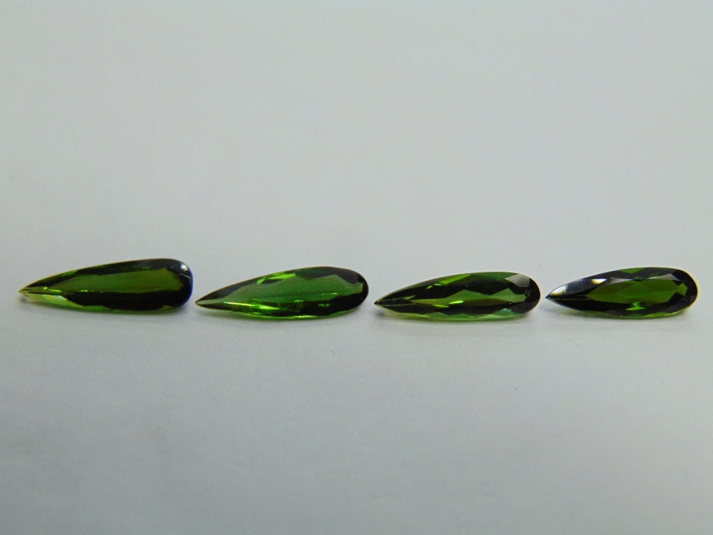 3.85ct Tourmaline 5x4mmm 14x4mm 12x3.5mm 12.5x4mm