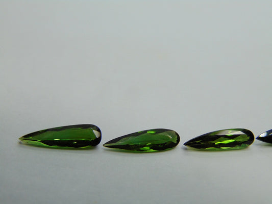 3.85ct Tourmaline 5x4mmm 14x4mm 12x3.5mm 12.5x4mm