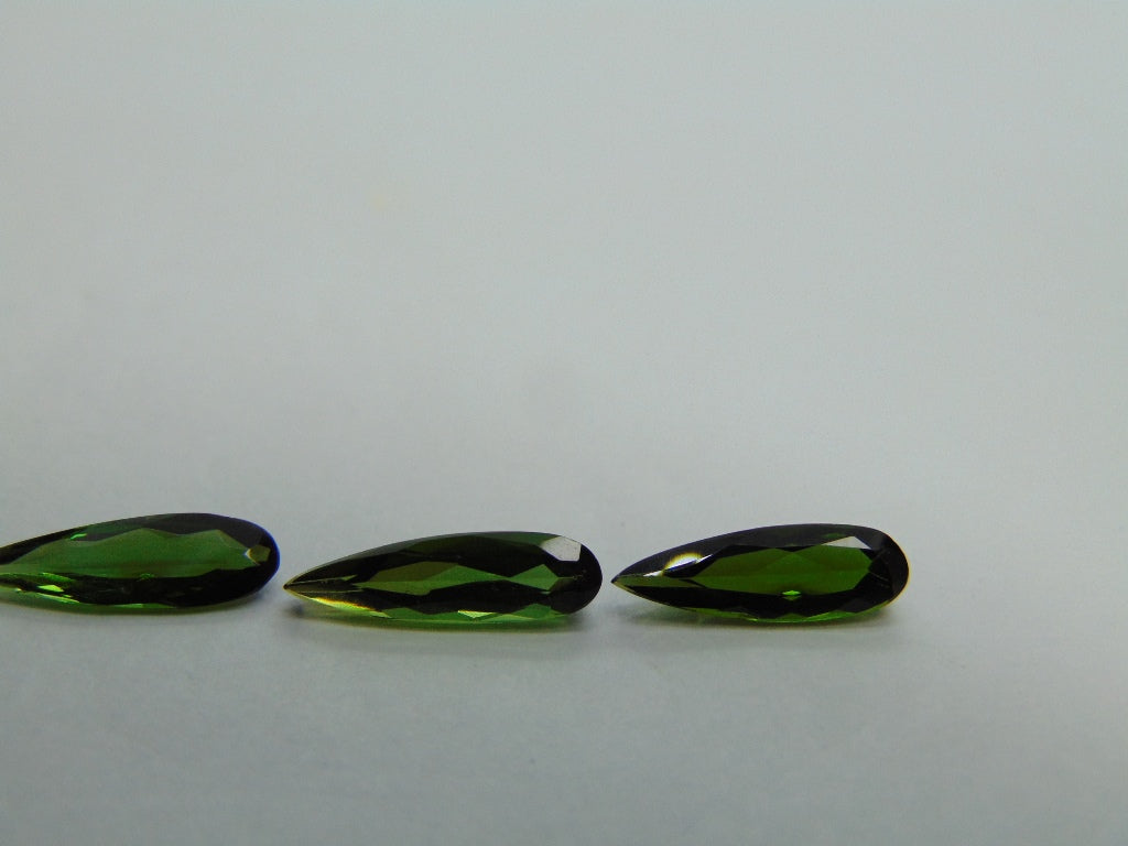 3.85ct Tourmaline 5x4mmm 14x4mm 12x3.5mm 12.5x4mm