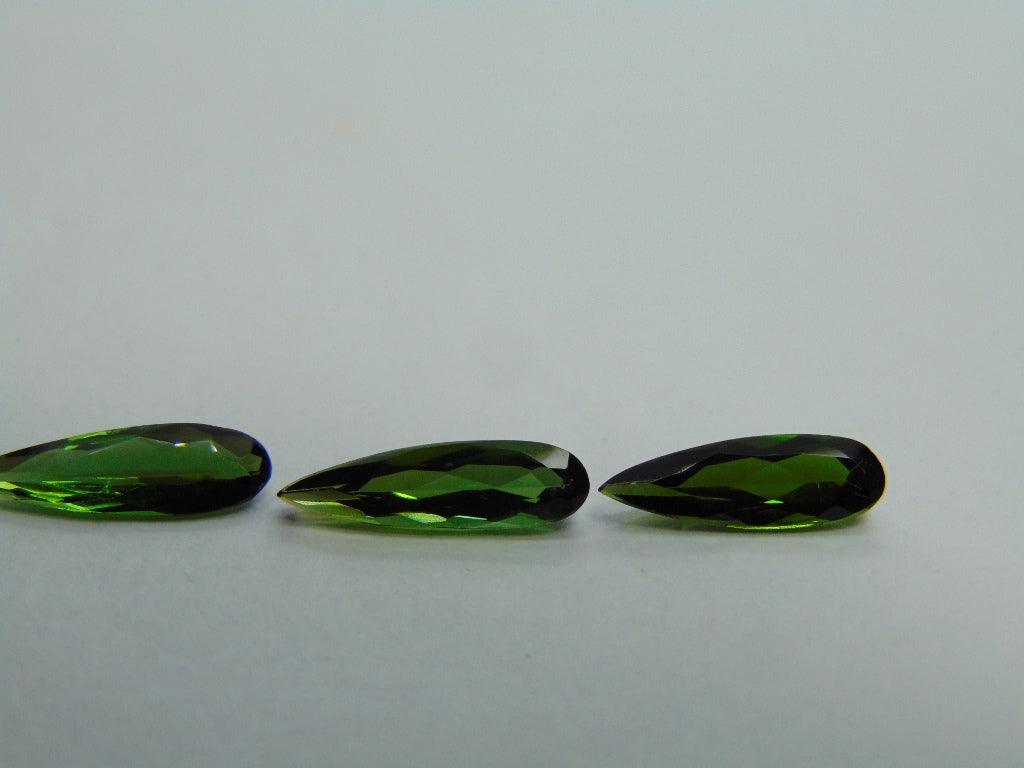 3.85ct Tourmaline 5x4mmm 14x4mm 12x3.5mm 12.5x4mm