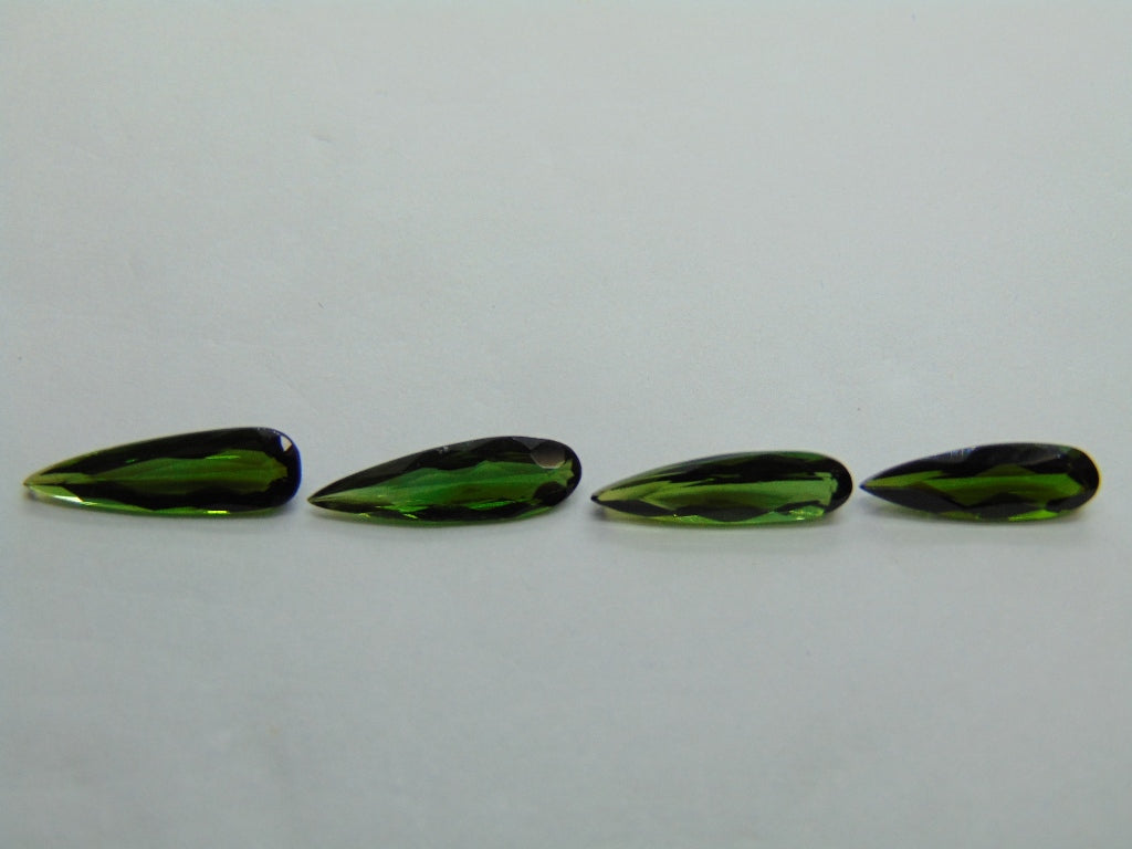 3.85ct Tourmaline 5x4mmm 14x4mm 12x3.5mm 12.5x4mm