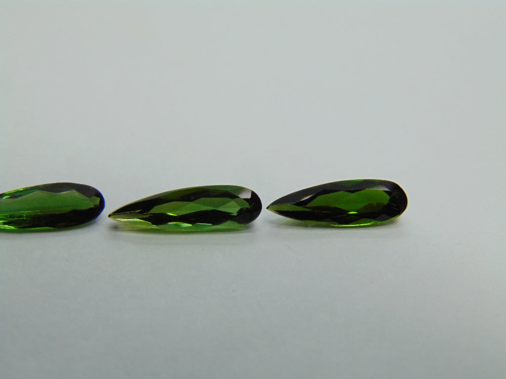3.85ct Tourmaline 5x4mmm 14x4mm 12x3.5mm 12.5x4mm