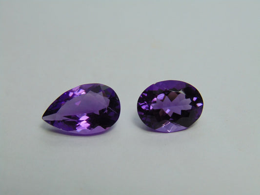 12.20ct Amethyst 17x10mm 14x11mm