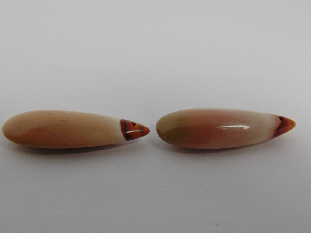 46.30ct Agate Pair 37x13mm