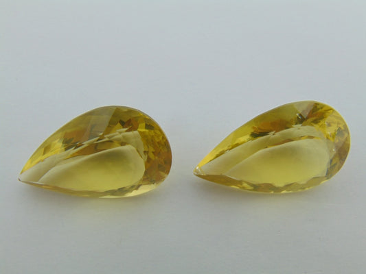 49.80cts Quartz (Green Gold) Pair