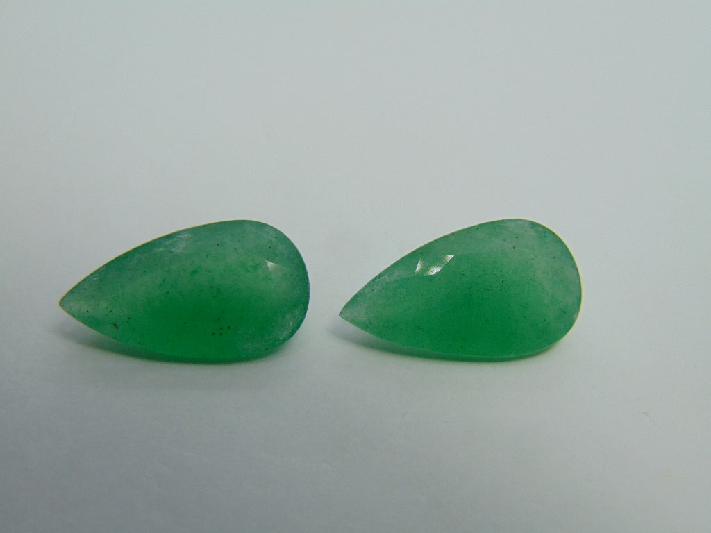 22.60ct Quartz Green Pair 23x13mm