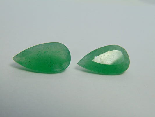 22.60ct Quartz (Green) Pair 23x13mm