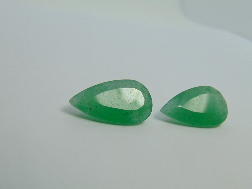 22.60ct Quartz Green Pair 23x13mm