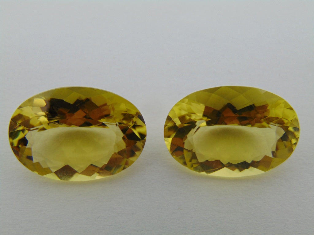 25.30cts Quartz (Green Gold) Pair