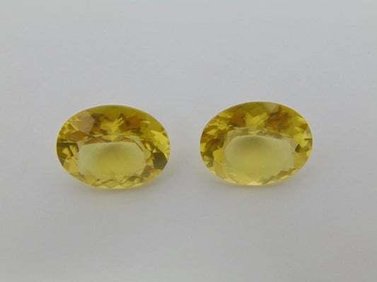 26.40cts Quartz (Green Gold) Pair