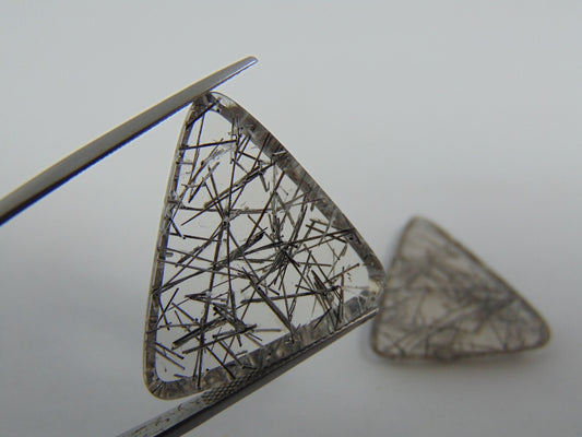 44.30ct Quartz Inclusion Pair 16mm