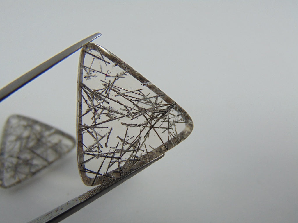 44.30ct Quartz Inclusion Pair 16mm