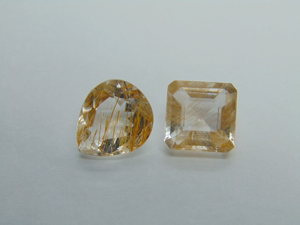 11.75ct Topaz With Golden Rutile 12x11mm 10mm