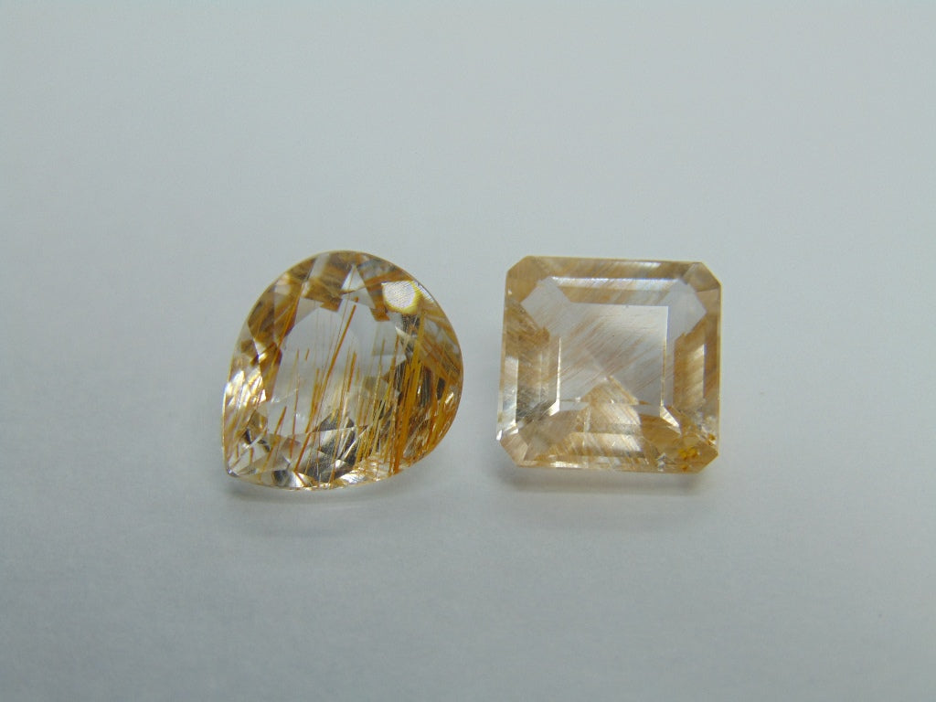 11.75ct Topaz With Golden Rutile 12x11mm 10mm