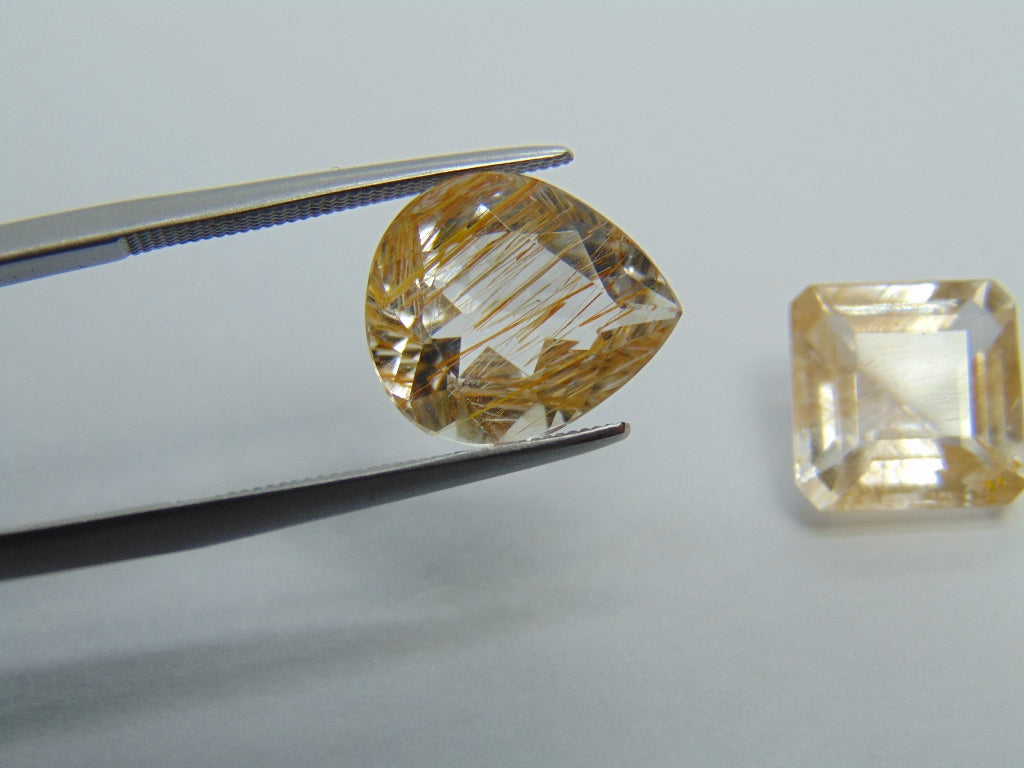 11.75ct Topaz With Golden Rutile 12x11mm 10mm