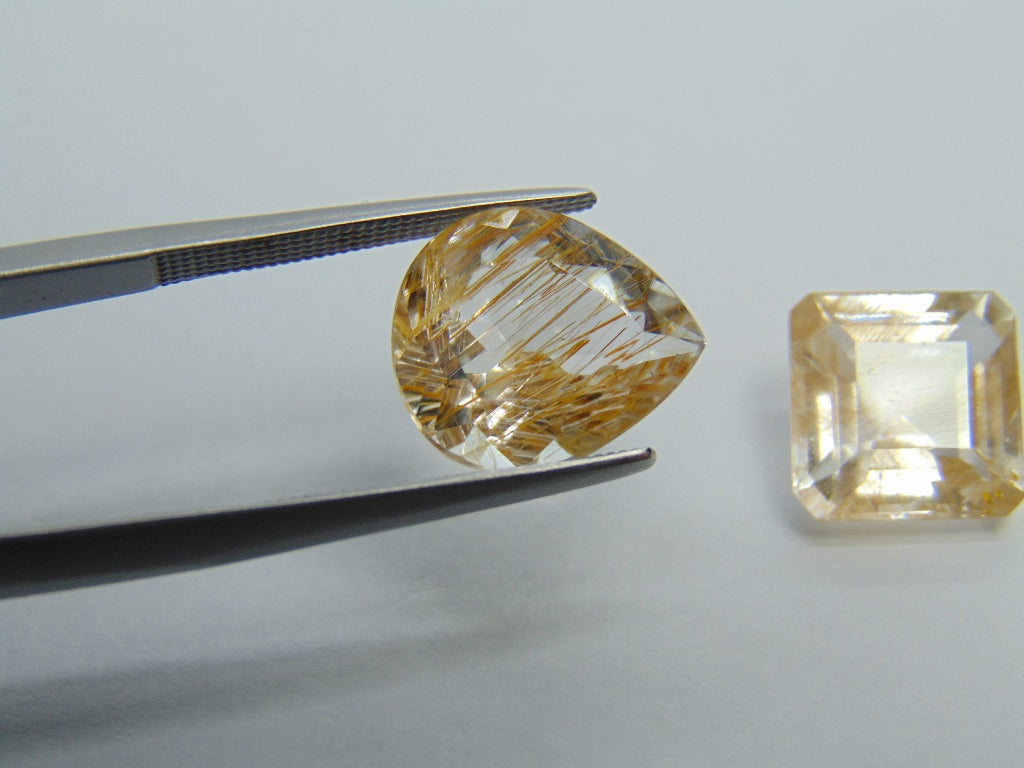 11.75ct Topaz With Golden Rutile 12x11mm 10mm
