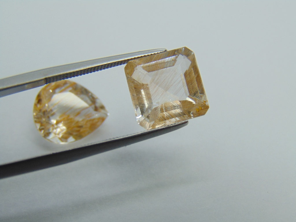 11.75ct Topaz With Golden Rutile 12x11mm 10mm