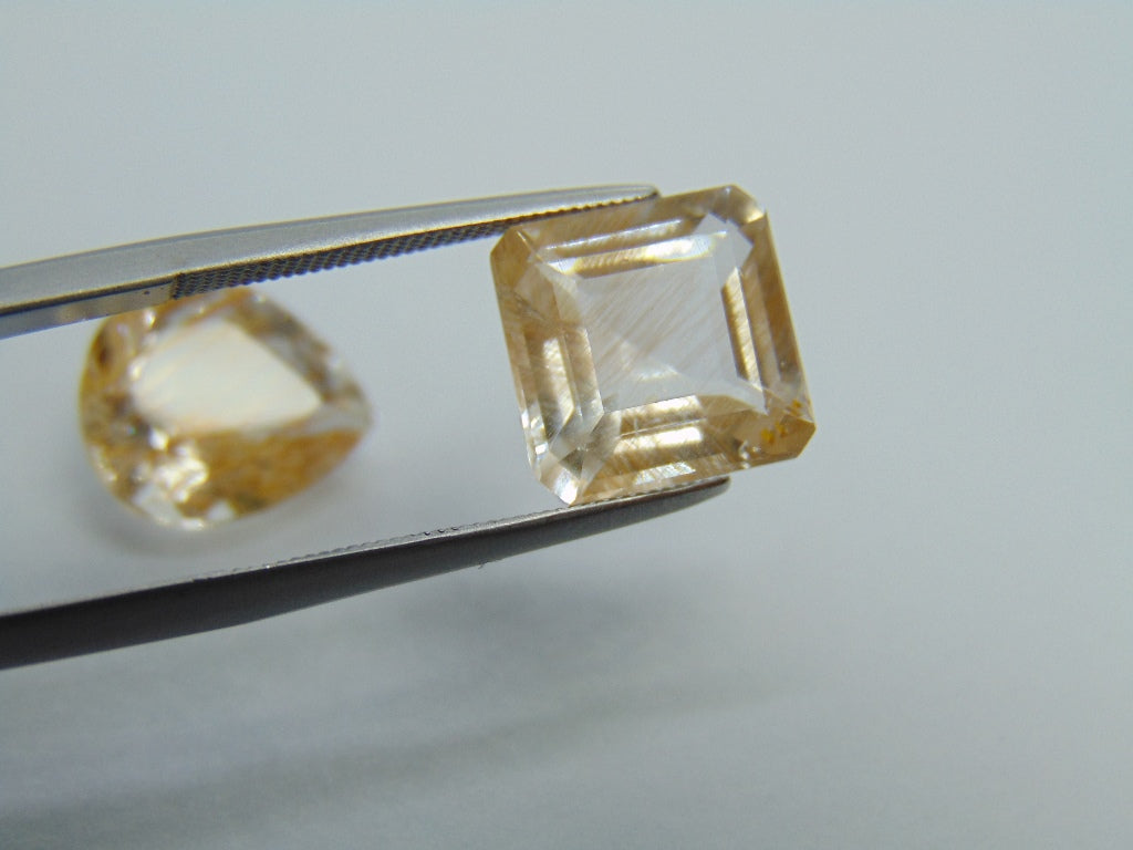 11.75ct Topaz With Golden Rutile 12x11mm 10mm