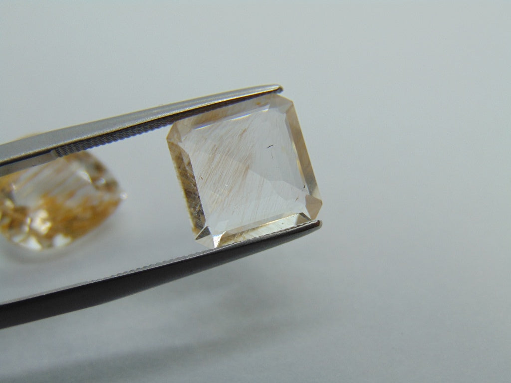 11.75ct Topaz With Golden Rutile 12x11mm 10mm