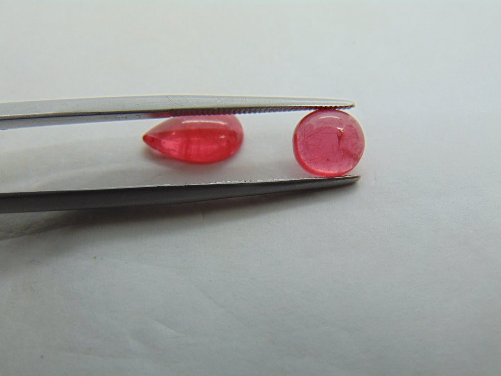 3.40ct Rhodonite Cabochon 10x6mm 7mm