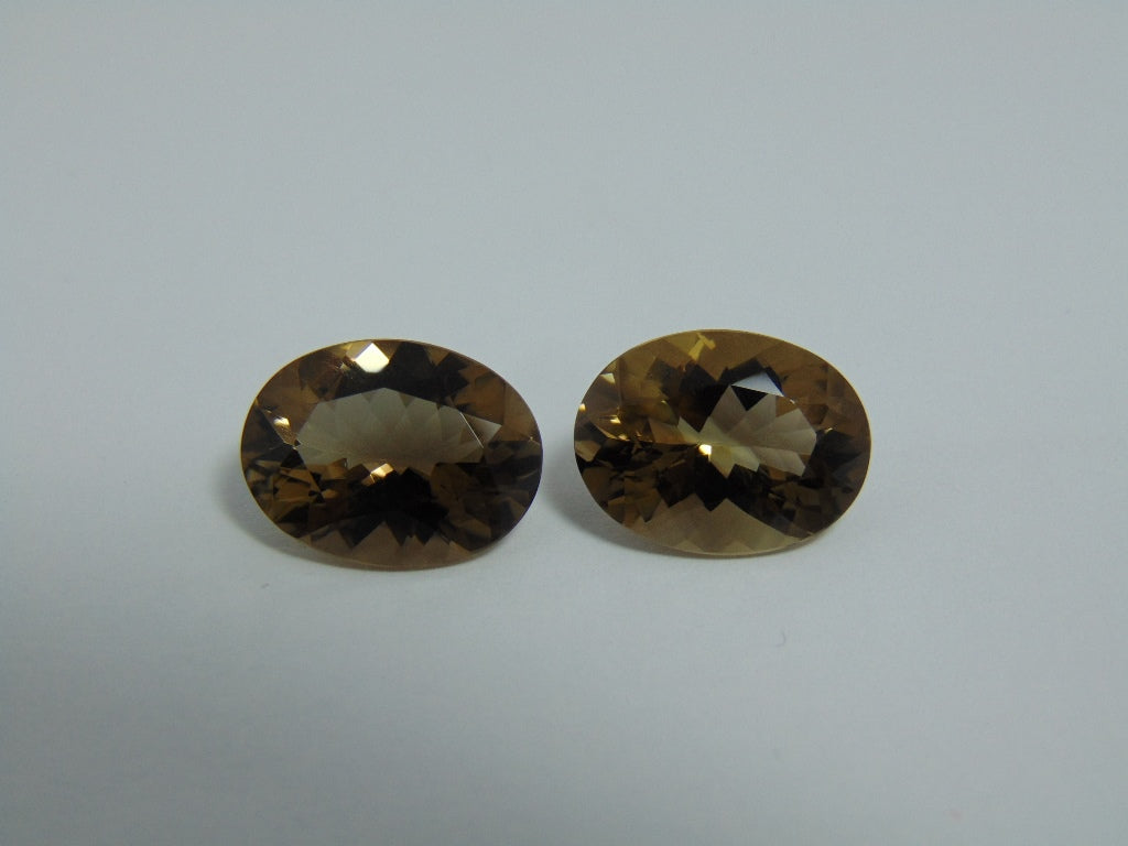 15.20cts Quartz (Smoky) Pair