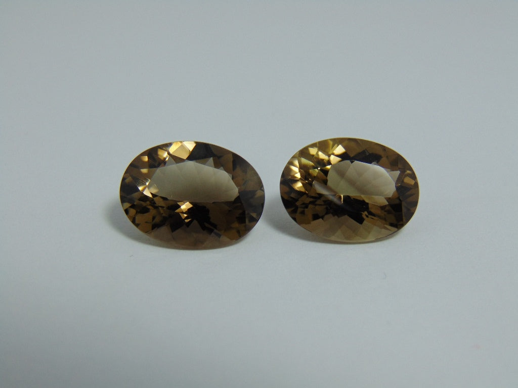 15.20cts Quartz (Smoky) Pair