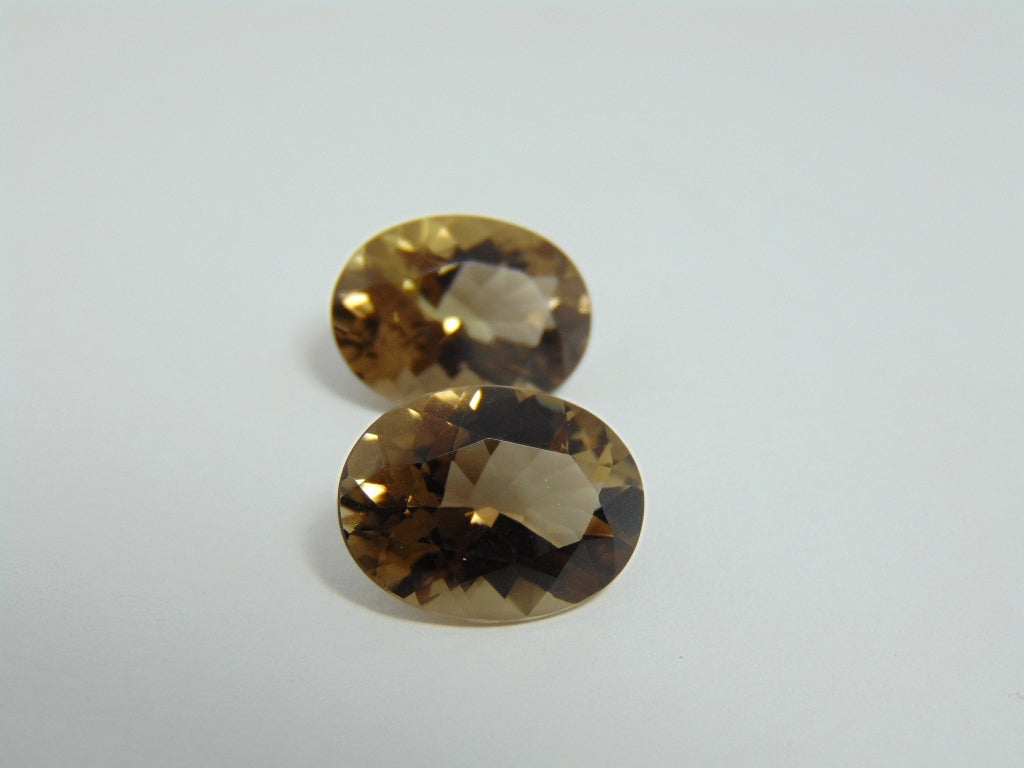 15.20cts Quartz (Smoky) Pair