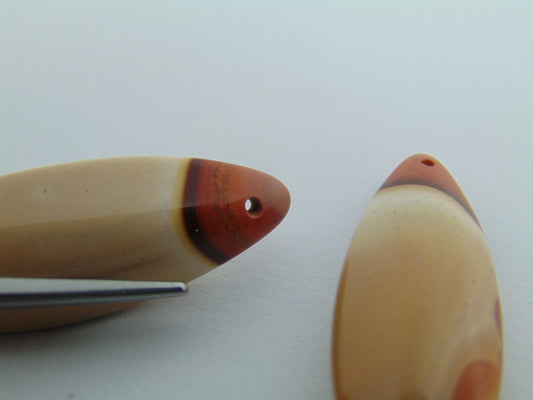 43.30ct Agate Pair 35x13mm