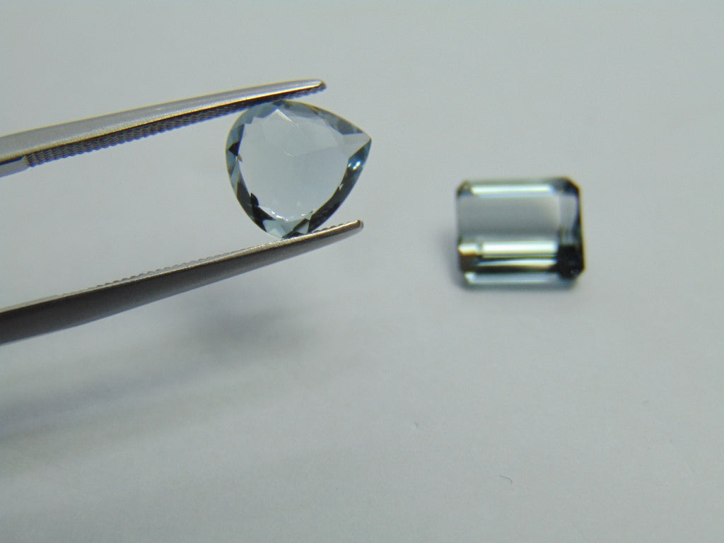 3.95ct Aquamarine 9x8mm 8x7mm