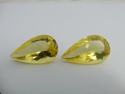 51.30cts Quartz (Green Gold) Pair
