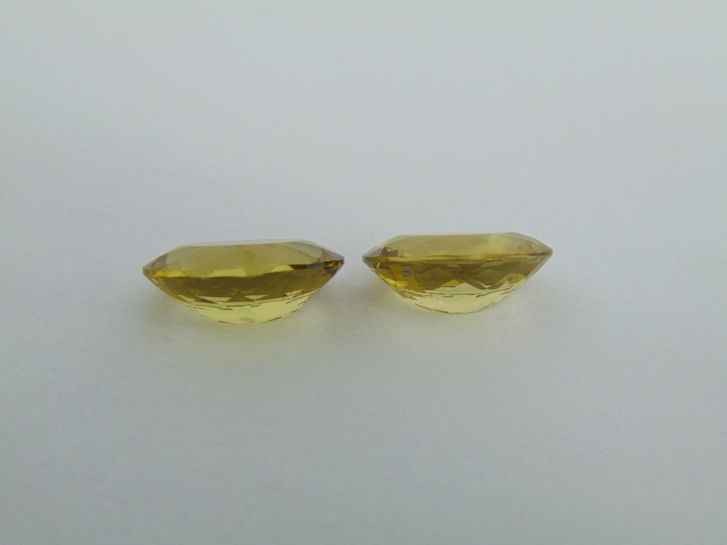 26cts Quartz (Green Gold) Pair