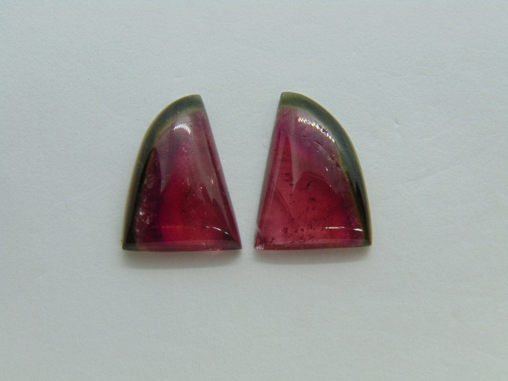 15.90ct Watermelon Tourmaline Pair 18x13mm