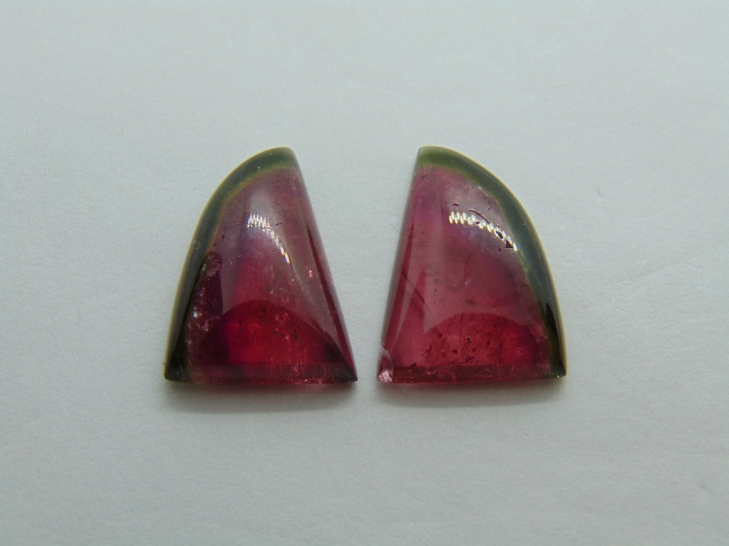 15.90ct Watermelon Tourmaline Pair 18x13mm