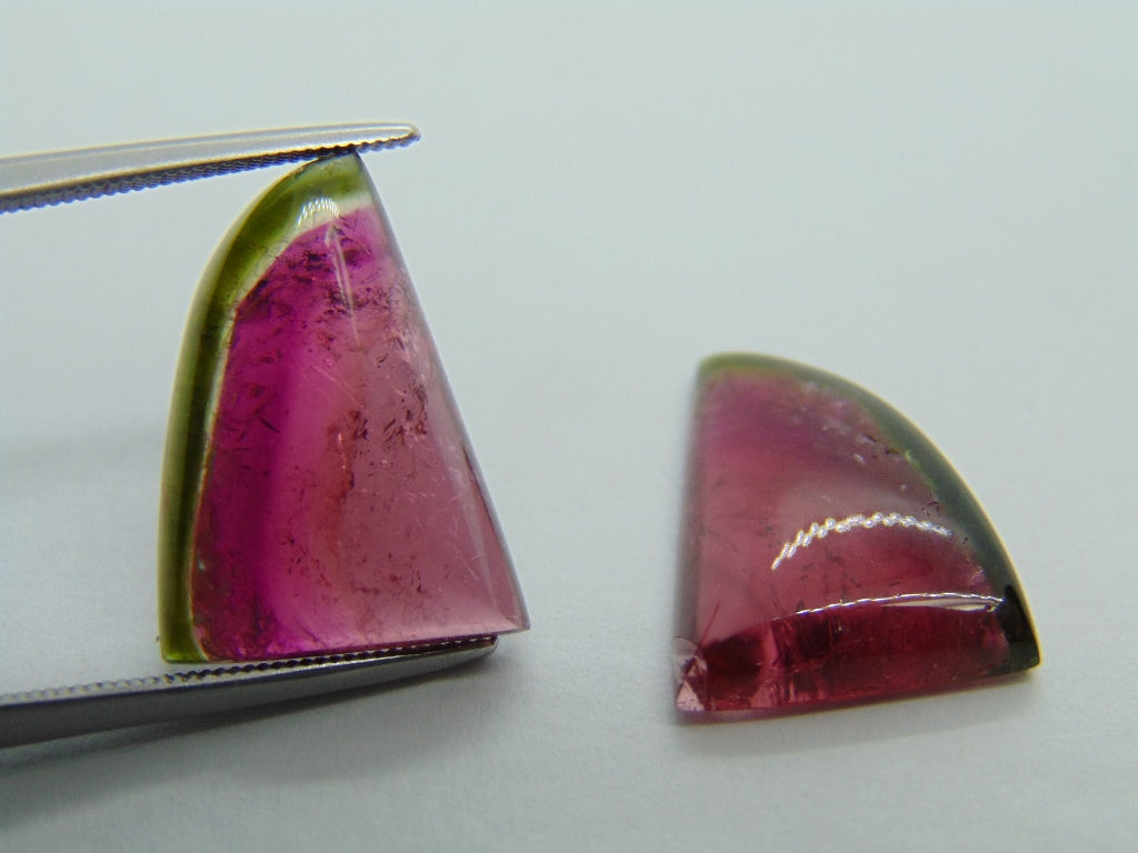 15.90ct Watermelon Tourmaline Pair 18x13mm