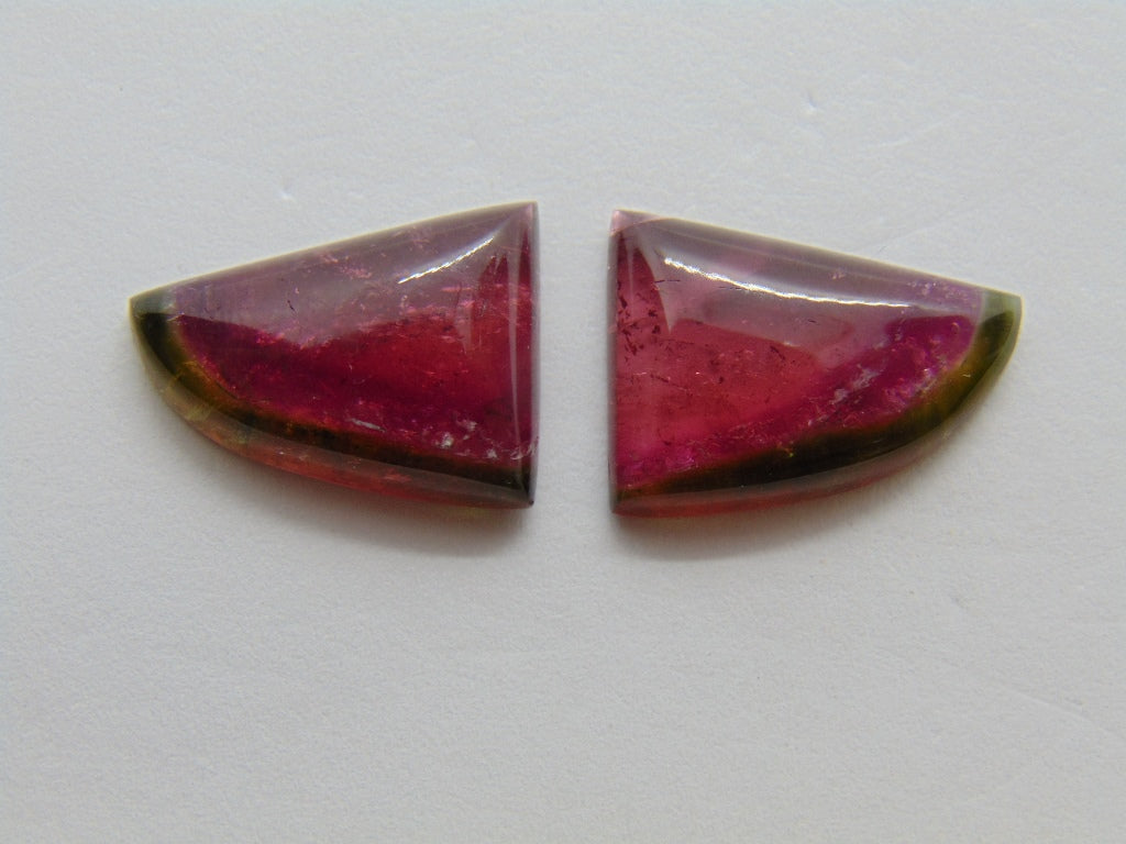 15.90ct Watermelon Tourmaline Pair 18x13mm