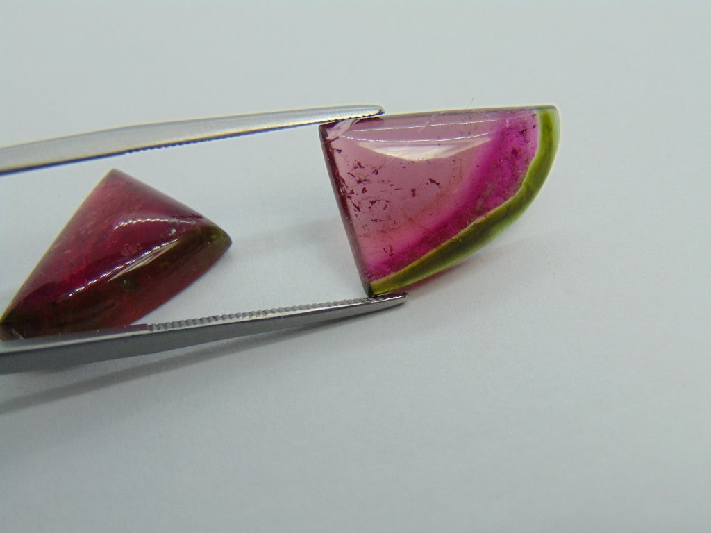 15.90ct Watermelon Tourmaline Pair 18x13mm
