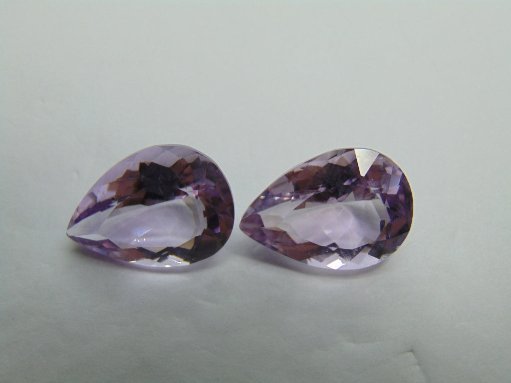 18.95ct Amethyst Rose France Pair 17x13mm