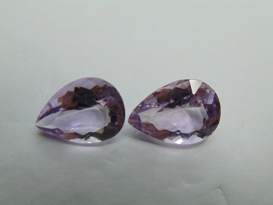 18.95ct Amethyst Rose France Pair 17x13mm